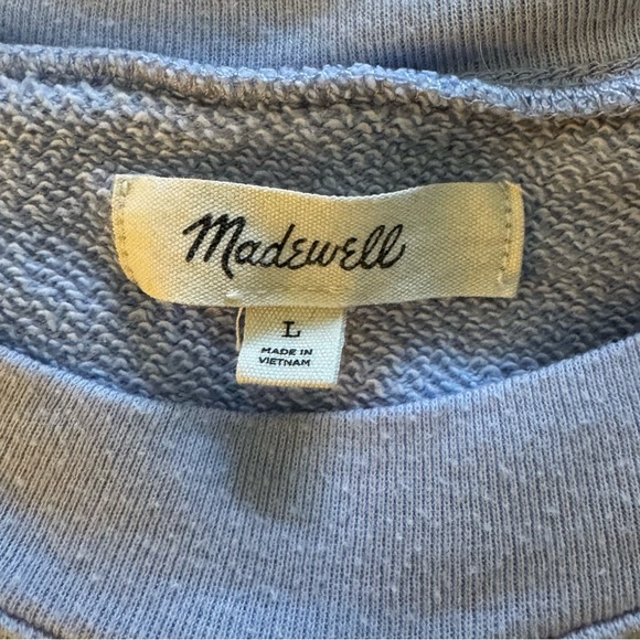 Madewell Short Puffed Sleeve Sweatshirt in pale blue - Picture 4 of 4